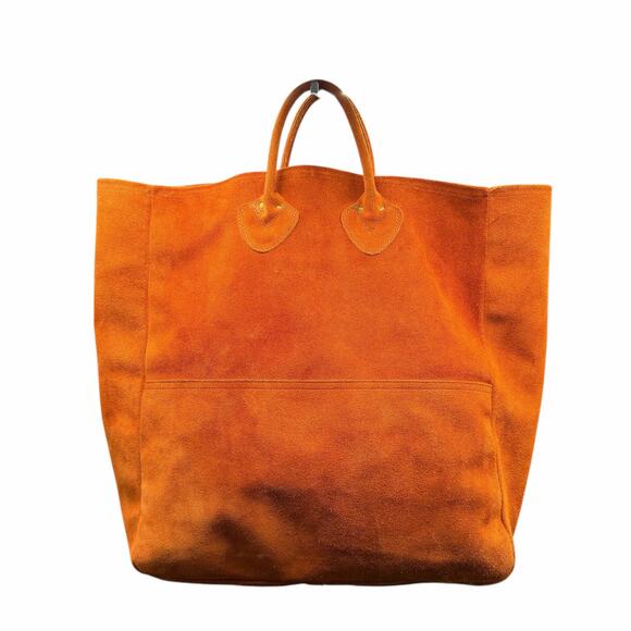 Vintage L.L.Bean Suede Tote Bag Brown XL 1980s Made in USA rare hard to find - Picture 3 of 16